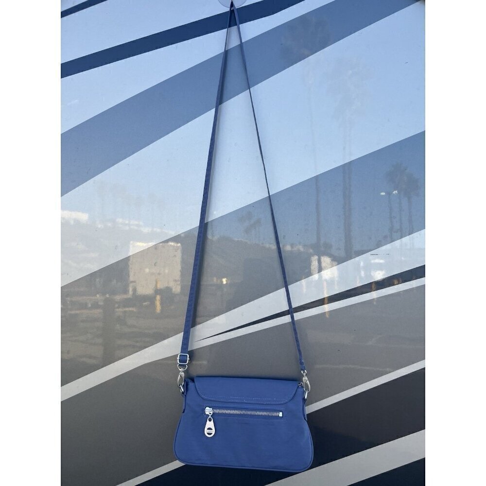 Baggallini light purple crossbody travel preppy bag kisslock silver lightweight - Picture 4 of 13
